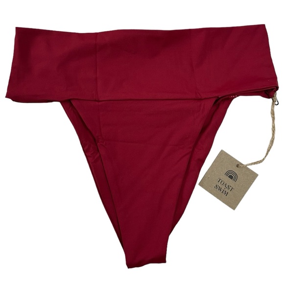 Free People Other - Toast Swim Banded Bikini Bottoms in Rhubarb Size S | Free People NWT